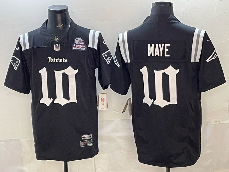 Men 2026 New England Patriots #10 Maye Black 7th generations Nike Limited NFL Jersey style 002